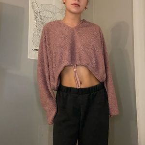 Mauve urban outfitters fuzzy hoodie